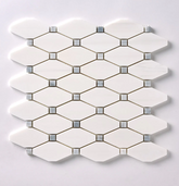 Bianco Dolomite Octave with Gray Dots Mosaic Honed HTC 1 piece